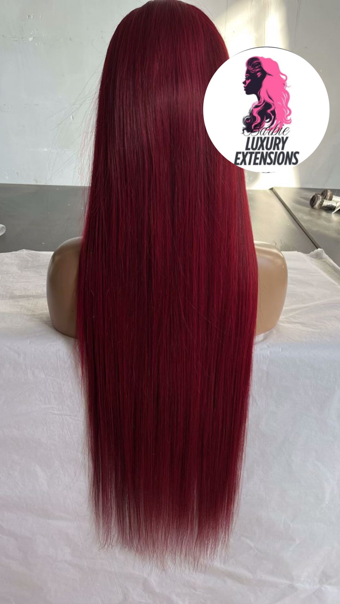 Bright Burgundy HD Wig
